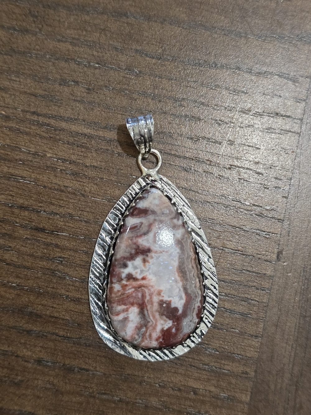 Teardrop Crazy Lace Agate Pendant - Women Jewelry
